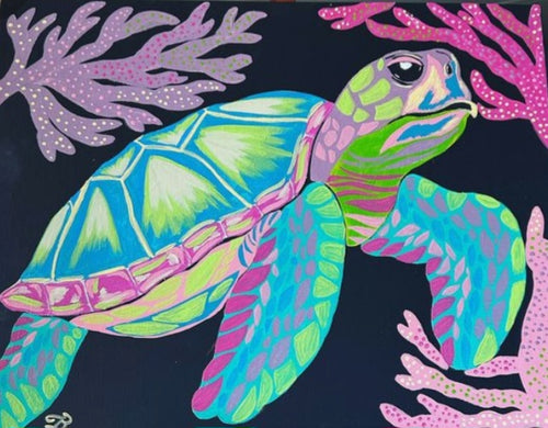 Neon Sea Turtle (Mt P)